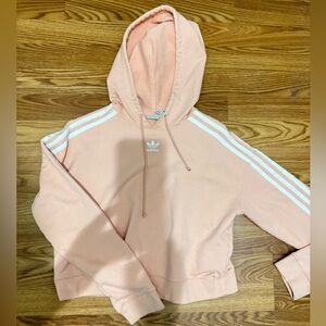 Adidas Light Pink/Coral Hoodie with White Accents